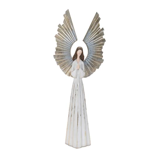 36" Holiday Angel Statue By Melrose in White/Gold | Michaels®